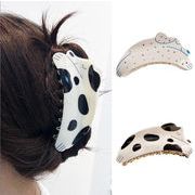 かわいい子犬のドットクリップ 大きめシャーククリップ ヘアアクセサリー