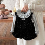 子供服　90~130cm　キッズベスト パンツ フリルTシャツ　セットアップ　韓国キッズ服