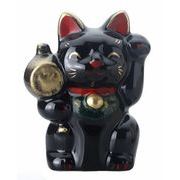 ★開運招福★　お目出度い「縁起の置物」【小槌　招猫・黒】