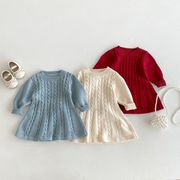 子供服　80~130cm　キッズニットワンピース　セーター　韓国キッズ服