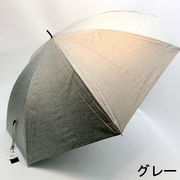 【晴雨兼用傘】【紳士用】【長傘】UVカットダンガリー生地裏面ブラックコーティングジャンプ傘