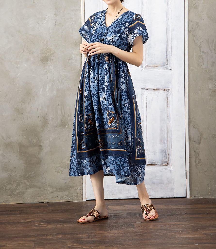 オリジナルデザインが輝る♪インド綿ワンピース「CUA COLLECTION