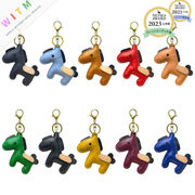 全16色 本革 馬形 キーホルダー キーリング バッグチャーム 可愛い ファッション小物