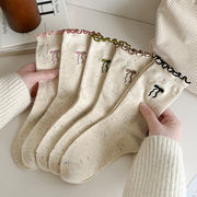 レディース用靴下★大人用★ソックス★暖かく★カジュアル★日系靴下★   5色