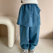 子供服　80~140cm　キッズデニムパンツ　フェイクスカート　ロングパンツ　韓国キッズ服