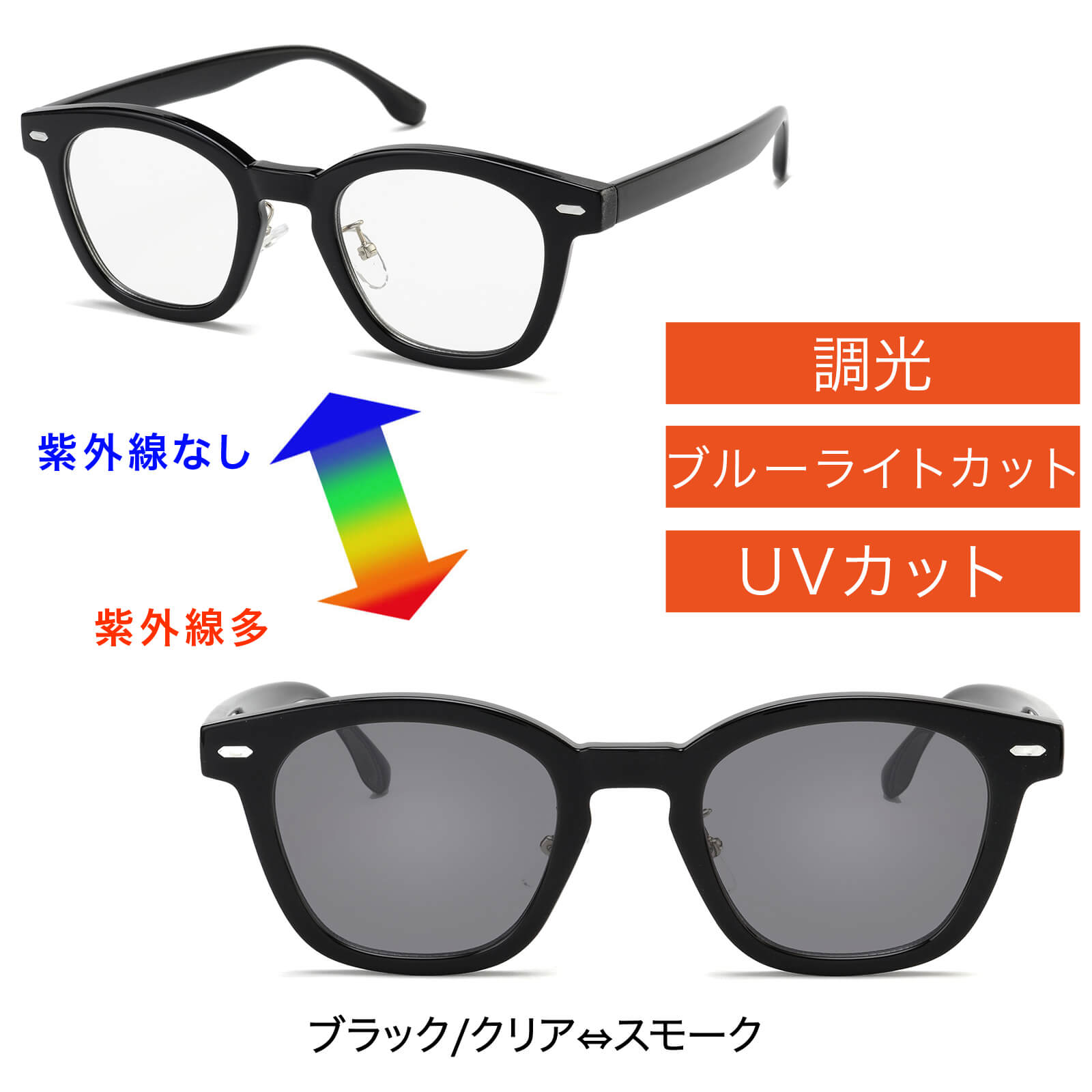 AUGUSTE E1 ブルーライトカットサングラス　※即完売品　本日限定価格 調光サングラス ブルーライトカット サングラス