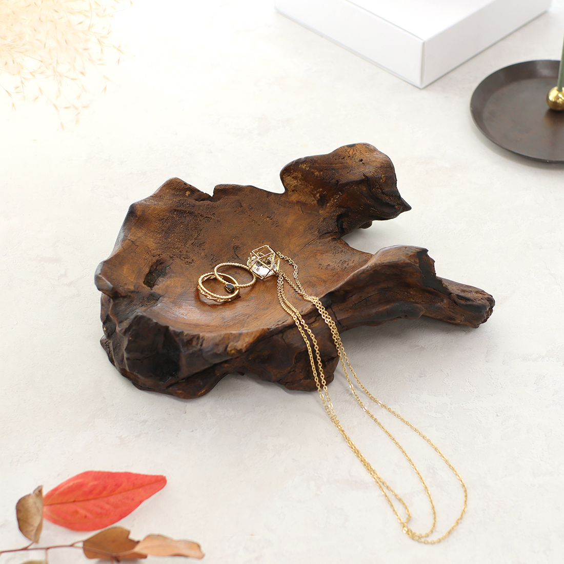 チークの根っこトレイ S[トレー天然木 木製アジアンナチュラル和ハワイトロピカル]