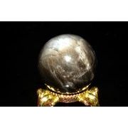 【１点物】南アフリカ産◇金属シラー ブラックアクアマリン 22mm 丸玉(台座なし) スフィア _PB7324