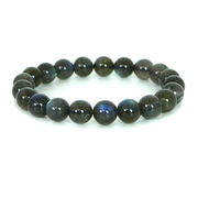 ブラックラブラドライト ハイクオリティー １点もの ブレスレット 数珠 パワーストーン 天然石