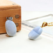 ペンダントトップ　ブルーオパール　ペルー産　ステンレス　ケース付き　日本製