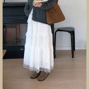 今季マストバイ　人気   chic 韓国ファッション  レース  透かし彫り  設計感 スカート