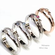 【日本製】ダブルハート♪SILVER925ピンキーリング【高品質クリスタル使用】/SR-3860