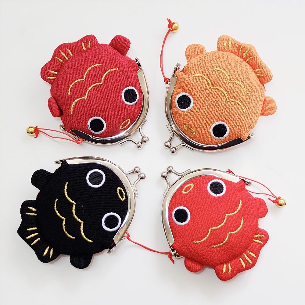 4色　和風　金魚　がま口財布　小銭入れ　小物入れ　金魚ウォレット 　収納袋　金魚雑貨