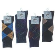 紳士 毛混アーガイルソックス