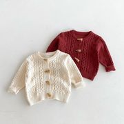 全2色[80-130cm]  女の子 ニットジャケット カーディガン アウター セーター 秋冬 キッズ 子供服