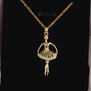 透かし彫りバレエスカート　バレエ少女ネックレス　バレエ関連アクセサリー　バレエ雑貨　バレエネックレス