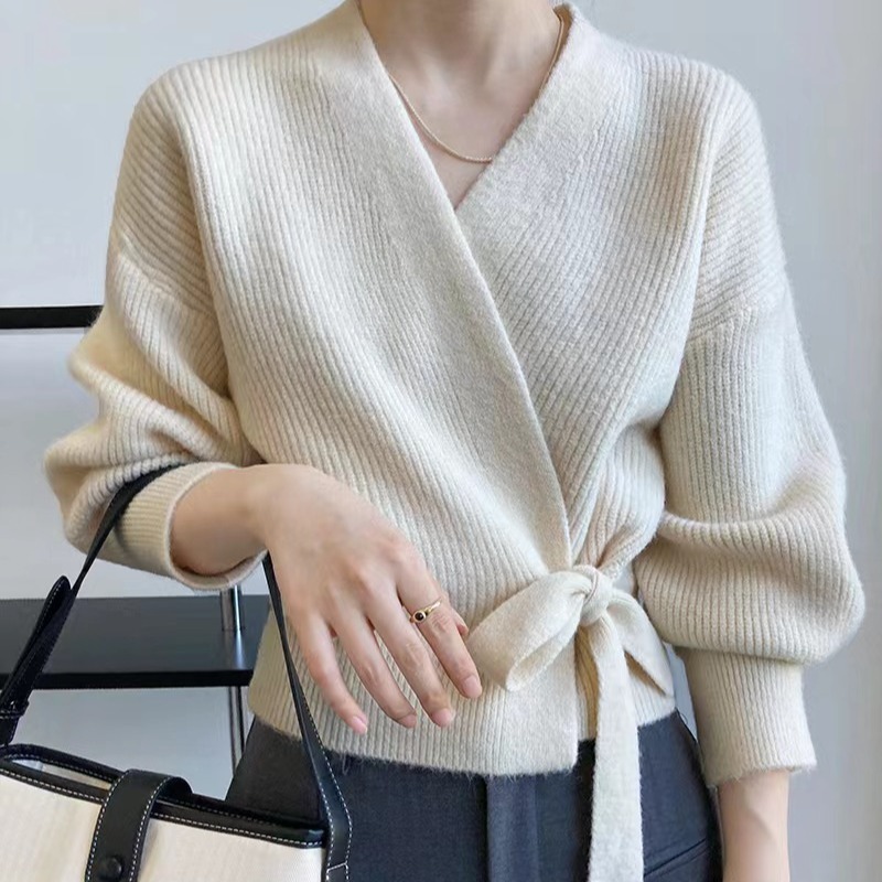 ニットカーディガン カーディガン ニット トップス レディース アウター ニットセーター Vネック 気質