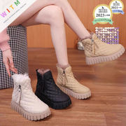 2024冬新作 スノーブーツ 裏起毛 ショートブーツ 美脚 レディース 韓国 ファッション 厚底