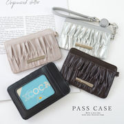 【日本企画】パスケース［アルア］/ レディース ALTROSE 定期入れ ICカード ギャザー シンプル リール付き