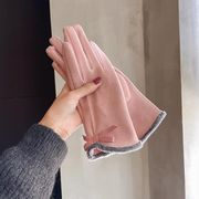 手袋 グローブ ５本指 厚手 スマホタッチ 裏起毛 レディース