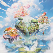 PETシール ステッカー 造景 バレンタインデー 花フラワー 天空の城 森 10枚入