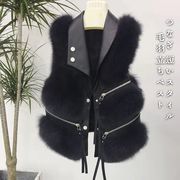 今冬必ず買うデザイン INSスタイル キツネの毛 毛皮ベスト コート つなぎ 短いスタイル 毛羽立ちベスト