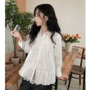 春 トップス レディース  シャツ 長袖 フリル