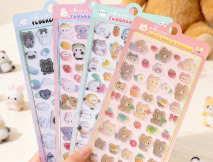 即納！デコレーション 手帳用 貼り付け★粘着シール★立体キャラクターシール 3Dシール