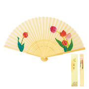 花うたげ シルク扇子（チューリップ）　団扇/夏用品/ノベルティ/和雑貨/浴衣