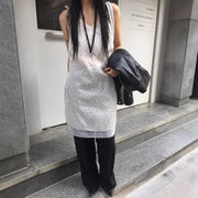 キャミソールワンピース　レディース　INS　韓国ファッション　ドット柄