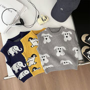 tlqf☆2024秋冬おしゃれ動物柄ニットベスト