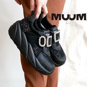 【2025年秋冬/再入荷】MUUM ミドルカットスニーカー 厚底 フラットソール ラウンドトゥ 3e