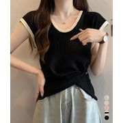 ニットTシャツ フレンチスリーブ 着回し