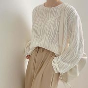 【2024秋新作】韓国風レディース服　秋 おしゃれ　きめの細かい長袖トップス