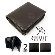 全2色 Arnold Palmer アーノルドパーマー 山羊革 二つ折り財布 ラウンドファスナー小銭入れ 本革