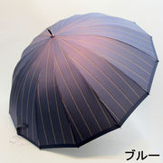 【雨傘】【紳士用】【長傘】16本骨グラスファイバー骨大寸ドットラインストライプ柄ジャンプ傘