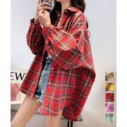 【日本倉庫即納】 オーバーサイズ チェックシャツレディース