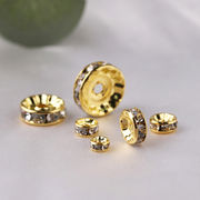 金色 直リング 丸ビーズ DIY 材料 AB彩KC金 8MM 隔珠
