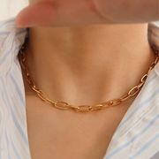 ステンレスネックレス　アクセサリー　デザイン　金属アレルギー対応　ファッション　18kコーティング