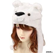 シロクマの帽子被り物【くま/白熊/ぼうし/アニマル/コスプレ/パーティー/宴会/仮装/おもしろ雑貨】