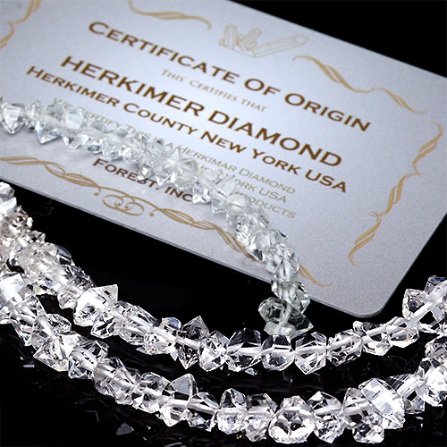 高品質 半連 約6×3mm ニューヨーク産 ハーキマーダイヤモンド Herkimer diamond ギャランティーカード付