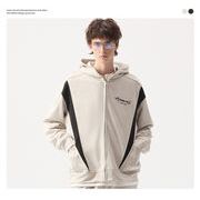 メンズ スポーツ風 刺繍入り ジップアップ パーカー 男女兼用 スエード トップス 2025新作 春秋★全2色