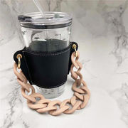 リムーバブルチェーンコーヒーカップセットins風手持ちミルクティー飲料カップセット手提げガラスカップ