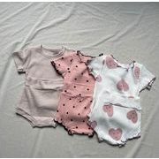 2025春夏新作 韓国風子供服  サペタ ショウイ 子供服 Tシャツ  +ショートパンツ2点セット