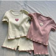 2025春夏新作 韓国風子供服  サペタ ショウイ 子供服 Tシャツ  +ショートパンツ2点セット