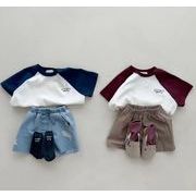 2025春夏新作 韓国風子供服  サペタ ショウイ 子供服 Tシャツ  +ショートパンツ2点セット