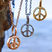 ハワイアンジュエリー ネックレス ピースマーク スクロール ゴールド シルバー  サージカルステンレス