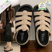 2025夏新作 PU サンダル レディースシューズ ビーチサンダル 滑り止め 美脚