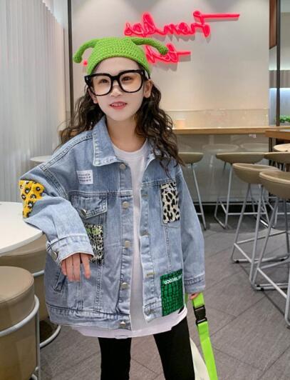2025年 キッズ服 韓国風 トップス デニムコート 120-160CM
