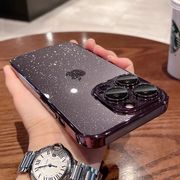 iPhone16Pro用 星空キラキラケース 暗夜紫 16promax対応
